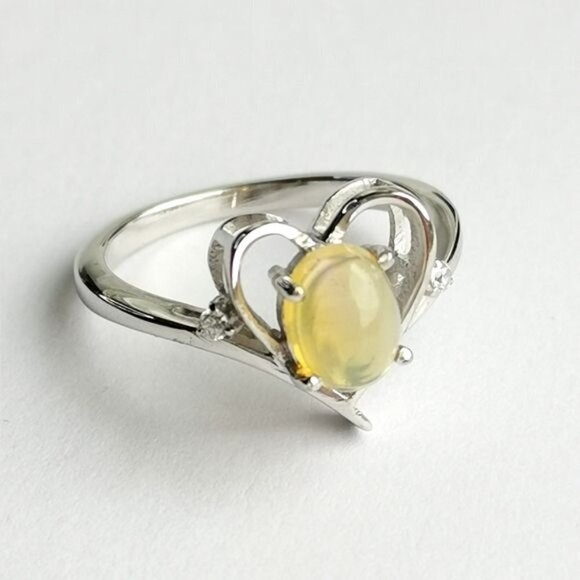 Ethiopian Jelly Opal and diamond accent ring size 8 🆕 - Picture 6 of 10